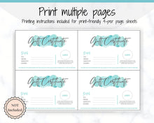 Load image into Gallery viewer, Gift Voucher, Gift Certificate Template. Editable Gift Card template, DIY Shop Voucher Template. DIY Coupons for last minute gift. Editable | Style 13
