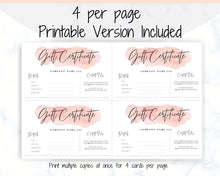 Load image into Gallery viewer, Gift Voucher, Gift Certificate Template. Editable Gift Card template, DIY Shop Voucher Template. DIY Coupons for last minute gift. Editable | Style 16
