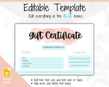 Load image into Gallery viewer, Gift Voucher, Gift Certificate Template. Editable Gift Card template, DIY Shop Voucher Template. DIY Coupons for last minute gift. Editable | Style 4

