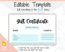Load image into Gallery viewer, Gift Voucher, Gift Certificate Template. Editable Gift Card template, DIY Shop Voucher Template. DIY Coupons for last minute gift. Editable | Style 6
