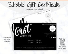 Load image into Gallery viewer, Gift Voucher, Gift Certificate Template. Editable Gift Card template, DIY Shop Voucher Template. DIY Coupons for last minute gift. Editable | Style 7
