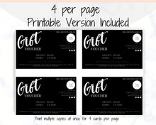 Load image into Gallery viewer, Gift Voucher, Gift Certificate Template. Editable Gift Card template, DIY Shop Voucher Template. DIY Coupons for last minute gift. Editable | Style 7
