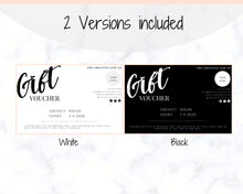 Load image into Gallery viewer, Gift Voucher, Gift Certificate Template. Editable Gift Card template, DIY Shop Voucher Template. DIY Coupons for last minute gift. Editable | Style 7
