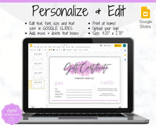 Load image into Gallery viewer, Gift Voucher, Gift Certificate Template. Editable Gift Card template, DIY Shop Voucher Template. DIY Coupons for last minute gift. Editable | Style 8
