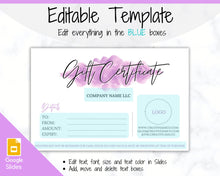 Load image into Gallery viewer, Gift Voucher, Gift Certificate Template. Editable Gift Card template, DIY Shop Voucher Template. DIY Coupons for last minute gift. Editable | Style 8
