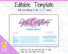 Load image into Gallery viewer, Gift Voucher, Gift Certificate Template. Editable Gift Card template, DIY Shop Voucher Template. DIY Coupons for last minute gift. Editable | Style 8
