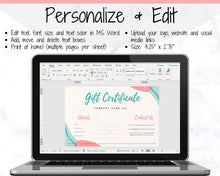 Load image into Gallery viewer, Gift Voucher, Gift Certificate Template. Editable Gift Card template, DIY Shop Voucher Template. Last minute gift Coupons. Organic Line Art | Style 1
