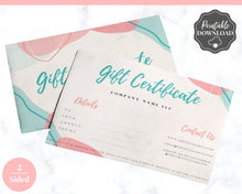 Load image into Gallery viewer, Gift Voucher, Gift Certificate Template. Editable Gift Card template, DIY Shop Voucher Template. Last minute gift Coupons. Organic Line Art | Style 1
