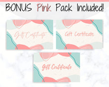 Load image into Gallery viewer, Gift Voucher, Gift Certificate Template. Editable Gift Card template, DIY Shop Voucher Template. Last minute gift Coupons. Organic Line Art | Style 1
