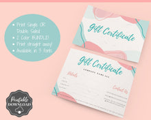 Load image into Gallery viewer, Gift Voucher, Gift Certificate Template. Editable Gift Card template, DIY Shop Voucher Template. Last minute gift Coupons. Organic Line Art | Style 1
