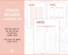 Load image into Gallery viewer, Goal Journal BUNDLE, 2022 Goals Planner, SMART Goal Setting Kit, New Year, Monthly Habits Reflections, Productivity, Vision Board Printables
