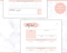Load image into Gallery viewer, Goal Journal BUNDLE, 2022 Goals Planner, SMART Goal Setting Kit, New Year, Monthly Habits Reflections, Productivity, Vision Board Printables
