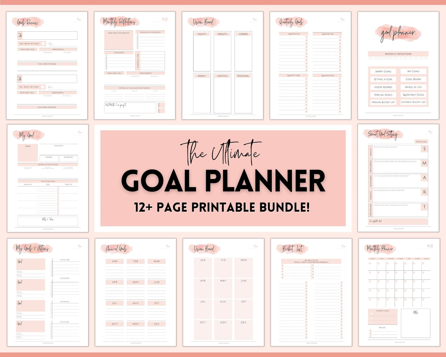 goal-journal-printable-bundle-2023-goals-planner-smart-goal-setting for Free Printable Goal Setting Journal Goal Journal Printable BUNDLE | 2023 Goals Planner, SMART Goal Setting for Free Printable Goal Setting Journal