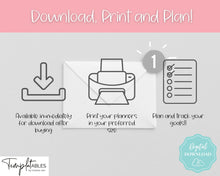 Load image into Gallery viewer, Goal Planner BUNDLE, 2022 Goals Tracker, SMART Goal Setting Kit, New Year, Monthly Habits Reflections, Productivity, Vision Board Printables | Colorful Sky
