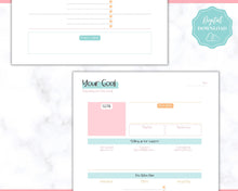 Load image into Gallery viewer, Goal Planner BUNDLE, 2022 Goals Tracker, SMART Goal Setting Kit, New Year, Monthly Habits Reflections, Productivity, Vision Board Printables | Colorful Sky
