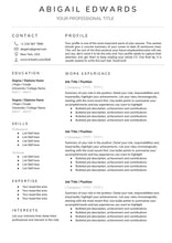 Load image into Gallery viewer, Google Docs RESUME TEMPLATE. CV template free. Professional Resume Template. Minimalist Executive. Resume Template Bundle. Curriculum Vitae | Style 1
