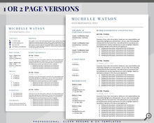 Load image into Gallery viewer, Google Docs RESUME TEMPLATE. CV template free. Professional Resume Template. Minimalist Executive. Resume Template Bundle. Curriculum Vitae | Style 2
