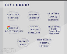 Load image into Gallery viewer, Google Docs RESUME TEMPLATE. CV template free. Professional Resume Template. Minimalist Executive. Resume Template Bundle. Curriculum Vitae | Style 2
