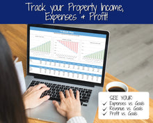 Load image into Gallery viewer, Google Sheets AIRBNB Spreadsheet Business Tracker, Rental Vacation Property, Editable Monthly Annual Profit Loss, Real Estate Income Expense, Super Host
