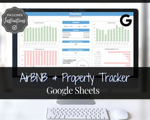 Load image into Gallery viewer, Google Sheets AIRBNB Spreadsheet Business Tracker, Rental Vacation Property, Editable Monthly Annual Profit Loss, Real Estate Income Expense, Super Host

