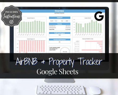 Google Sheets AIRBNB Spreadsheet Business Tracker, Rental Vacation Property, Editable Monthly Annual Profit Loss, Real Estate Income Expense, Super Host