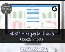 Load image into Gallery viewer, Google Sheets VRBO Spreadsheet Business Tracker, Rental Vacation Property, Editable Monthly Annual Profit Loss, Real Estate Income Expense, Super Host
