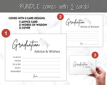 Load image into Gallery viewer, Graduation Advice &amp; Wishes Card, PRINTABLE Words of Wisdom, Advice Poster Template, Graduate Party, College, High School Grad, Class of 2022
