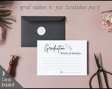 Load image into Gallery viewer, Graduation Advice &amp; Wishes Card, PRINTABLE Words of Wisdom, Advice Poster Template, Graduate Party, College, High School Grad, Class of 2022
