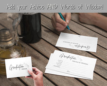 Load image into Gallery viewer, Graduation Advice &amp; Wishes Card, PRINTABLE Words of Wisdom, Advice Poster Template, Graduate Party, College, High School Grad, Class of 2022
