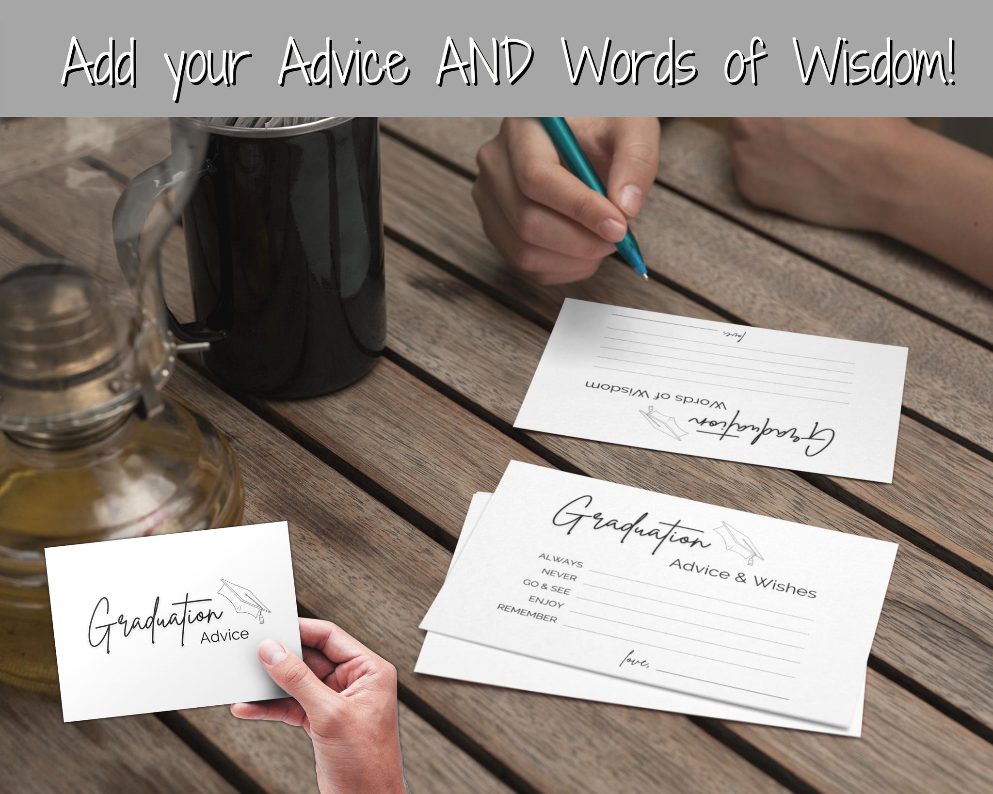 Graduation Advice \u0026 Wishes Card | PRINTABLE Words of Wisdom Template, image size:2048x1638