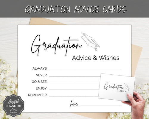 Graduation Advice & Wishes Card, PRINTABLE Words of Wisdom, Advice Poster Template, Graduate Party, College, High School Grad, Class of 2022