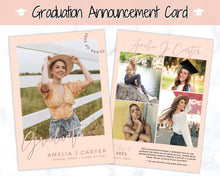 Load image into Gallery viewer, Graduation Announcement Card Template, Senior &amp; High School Grad Announcement, Class of 2021 Invitation, Yearbook, Photo Card Tribute, Canva | Style 1
