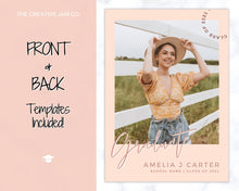 Load image into Gallery viewer, Graduation Announcement Card Template, Senior &amp; High School Grad Announcement, Class of 2021 Invitation, Yearbook, Photo Card Tribute, Canva | Style 1
