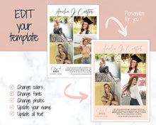 Load image into Gallery viewer, Graduation Announcement Card Template, Senior &amp; High School Grad Announcement, Class of 2021 Invitation, Yearbook, Photo Card Tribute, Canva | Style 1
