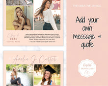 Load image into Gallery viewer, Graduation Announcement Card Template, Senior &amp; High School Grad Announcement, Class of 2021 Invitation, Yearbook, Photo Card Tribute, Canva | Style 1
