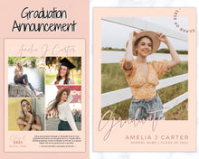 Load image into Gallery viewer, Graduation Announcement Card Template, Senior &amp; High School Grad Announcement, Class of 2021 Invitation, Yearbook, Photo Card Tribute, Canva | Style 1
