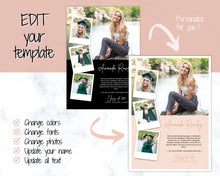 Load image into Gallery viewer, Graduation Announcement Card Template, Senior &amp; High School Grad Announcement, Class of 2021 Invitation, Yearbook, Photo Card Tribute, Canva | Style 4
