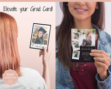 Load image into Gallery viewer, Graduation Announcement Card Template, Senior &amp; High School Grad Announcement, Class of 2021 Invitation, Yearbook, Photo Card Tribute, Canva | Style 4
