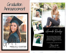 Load image into Gallery viewer, Graduation Announcement Card Template, Senior &amp; High School Grad Announcement, Class of 2021 Invitation, Yearbook, Photo Card Tribute, Canva | Style 4
