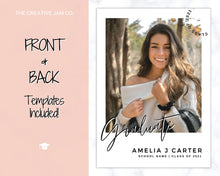 Load image into Gallery viewer, Graduation Announcement Card Template, Senior &amp; High School Grad Announcement, Class of 2021 Invitation, Yearbook, Photo Card Tribute, Canva | Style 5
