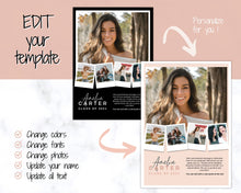Load image into Gallery viewer, Graduation Announcement Card Template, Senior &amp; High School Grad Announcement, Class of 2021 Invitation, Yearbook, Photo Card Tribute, Canva | Style 7
