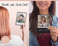 Load image into Gallery viewer, Graduation Announcement Card Template, Senior &amp; High School Grad Announcement, Class of 2021 Invitation, Yearbook, Photo Card Tribute, Canva | Style 7

