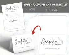 Load image into Gallery viewer, Graduation Party Card, EDITABLE Advice &amp; Wishes, Advice Poster Template, Graduate Words of Wisdom, College, High School Grad, Class of 2022, SHEET
