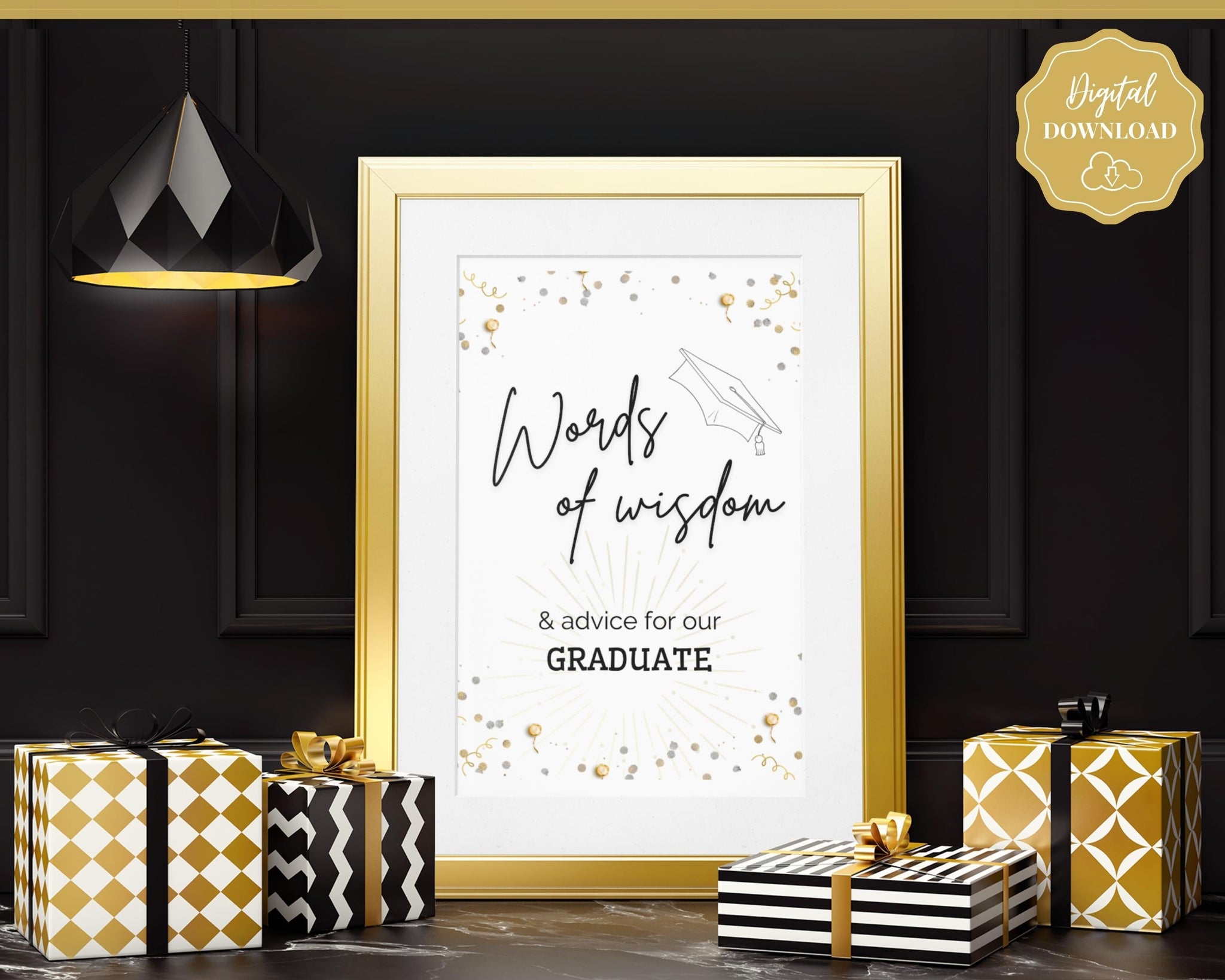 Graduation Printable Templates Graduation 'Words Of Wisdom' Party Sign