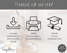 Load image into Gallery viewer, Graduation Words of Wisdom Sign Printable, Graduate Advice Poster, College, High School Grad Sign, Class of 2022 Wishes, Party Sign | Brit
