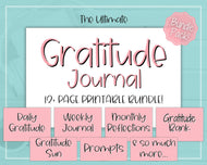 Gratitude Journal Printable BUNDLE! Mindfulness Log, Gratitude Template, Self Care Planner, Daily Journal for Women, Gratitude Jar, Wellness | Colorful Sky