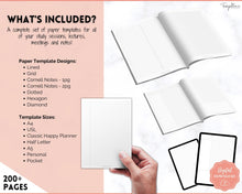 Load image into Gallery viewer, Grid, Line, Dot Paper Printables, Note-Taking Templates, Graph Paper Notebook, Dot Journal Dotted, Cornell Notes, Student Digital Notetaking
