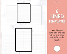 Load image into Gallery viewer, Grid, Line, Dot Paper Printables, Note-Taking Templates, Graph Paper Notebook, Dot Journal Dotted, Cornell Notes, Student Digital Notetaking
