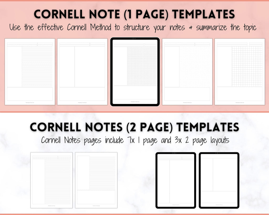 Grid, Line, Dot Paper Printable Template Bundle for Notetaking