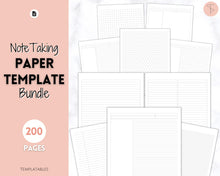 Load image into Gallery viewer, Grid, Line, Dot Paper Printables, Note-Taking Templates, Graph Paper Notebook, Dot Journal Dotted, Cornell Notes, Student Digital Notetaking
